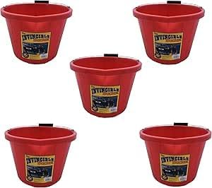 Red Color Airflow Heavy Duty Invincible Builders Bucket – 3 Gallon/15 Liter – Strong Handle & Calibrated Markings – Multi-Purpose Mixing, Gardening, Farm & Construction Use