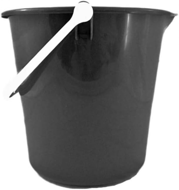Pourer Bucket – 10 Litre Durable Plastic Bucket – 2 Gallon Capacity – Easy-Grip Handle with Dual Gallon & Litre Markings – Ideal for Mixing, Gardening, Cleaning & DIY – Black