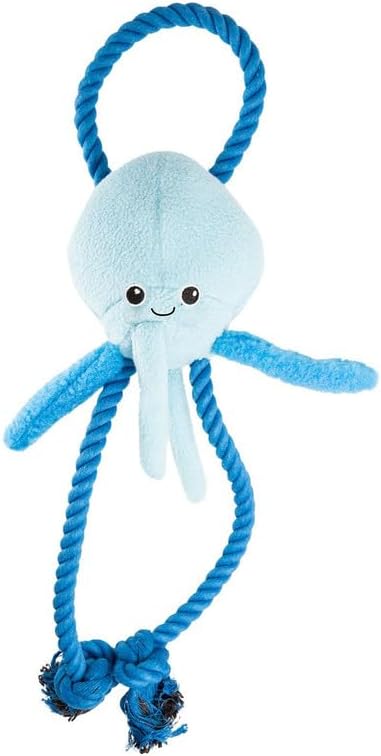 Dog Life Zero Waste Octopus Dog Toy – 43cm Plush Sea Creature Companion – Eco-Friendly Squeaky Chew Pal – Recycled Fabric Pet Playmate for Medium & Large Dogs – Colourful Lightweight