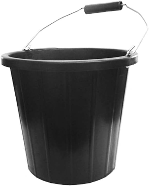 Mightyflex 10 Litre Tub – Heavy Duty Utility Bucket with Reinforced Grip Handle – Durable Plastic Build with Litre & Gallon Markings – Ideal for DIY, Cleaning, Cement, Garden, Site or Home Use