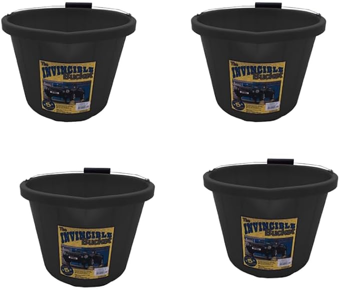 Black Color Airflow Heavy Duty Invincible Builders Bucket – 3 Gallon / 15 Litre – Strong Handle&Calibrated Markings – Multi-Purpose Mixing, Gardening,Farm&Construction Use