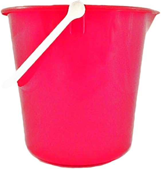 2 Gallon (10L) Colour-Coded Builders Bucket with Pourer – Durable Plastic General Purpose Bucket with Calibrated Scale & Gripper Handle – Easy to Clean