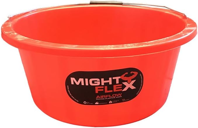 Mighty flex Shallow Feeder Bucket 15 Litre-Durable & Reusable-Wide Open Top with Strong Handle – For Livestock Feeding, Gardening, Mixing, Cleaning-Farm, Stable for horses or plaster bucket