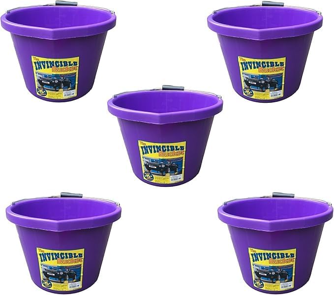 Purple color Airflow Heavy Duty Invincible Builders Bucket–3 Gallon / 15 Litre – Strong Handle & Calibrated Markings – Multi-Purpose Mixing, Gardening, Farm & Construction Use