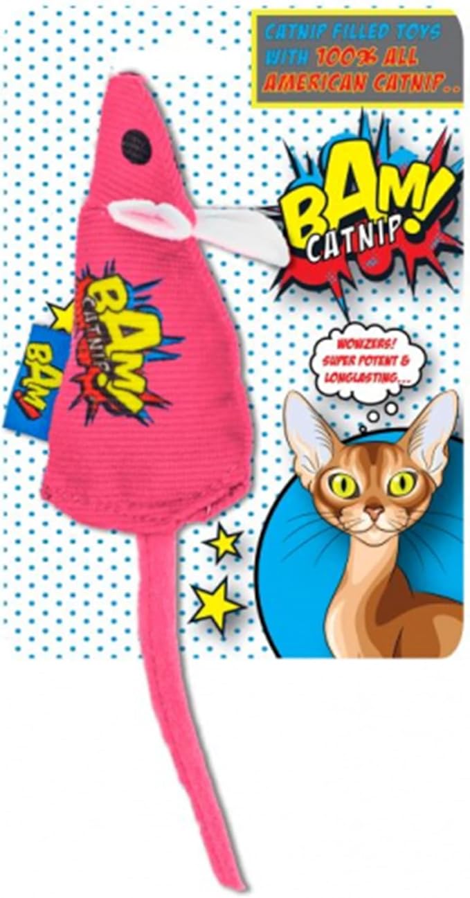 BAM! - Toy with Catnip - 10 cm - Mouse Pink