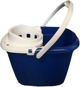 12L Colour-Coded Mop Bucket with Removable Squeegee – Durable Polypropylene, Pouring Spout & Gripper Handle – Ideal for Home & Commercial Cleaning_BLUE