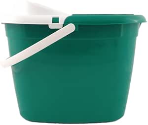 12L Colour-Coded Mop Bucket with Removable Squeegee – Durable Polypropylene, Pouring Spout & Gripper Handle – Ideal for Home & Commercial Cleaning_Green
