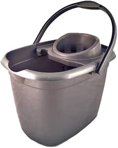 12L Colour-Coded Mop Bucket with Removable Squeegee – Durable Polypropylene, Pouring Spout & Gripper Handle – Ideal for Home & Commercial Cleaning_SILVER