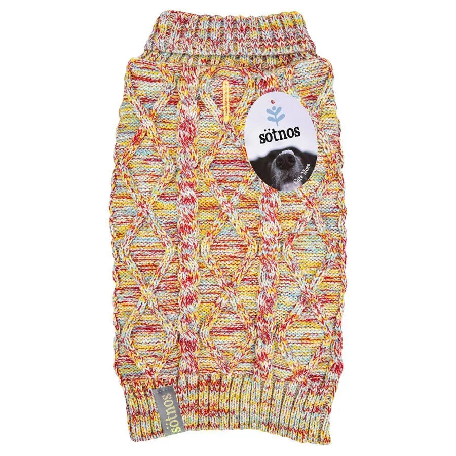 Sotnos Multi-coloured dog jumper in sizes S, XS, & L