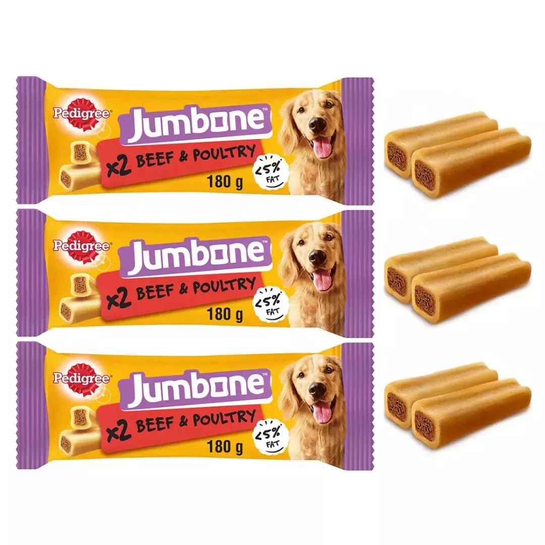 Pedigree Jumbone Beef and Poultry medium dog 2 pack x 3