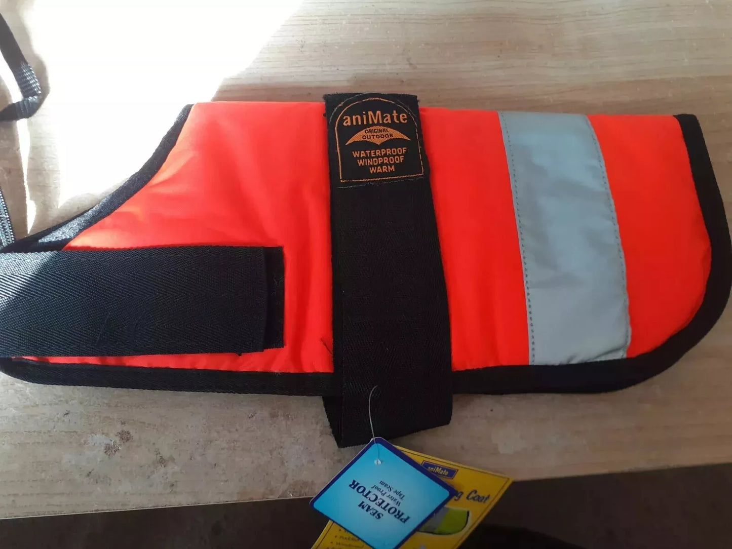Animate Reflective Hi Vis Padded Waterproof Dog Coat 14 inch