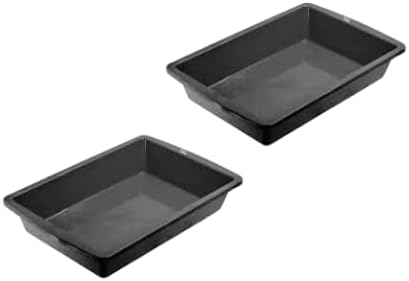 CAT CIRCUS Large Cat Litter Tray –Litter Box Tray for Large Cats & Kittens – Non-Slip, Easy Clean – Multi Cat Friendly-Durable Plastic Pet Toilet-Spacious-colour options available -Black