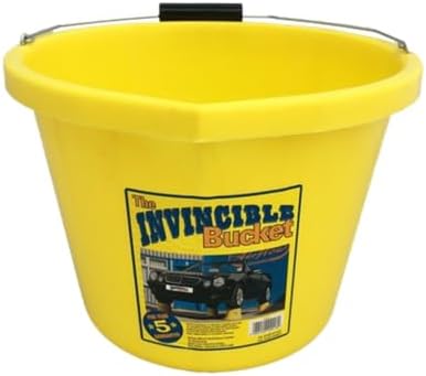Yellow Color Airflow Heavy Duty Invincible Builders Bucket – 3 Gallon/15 Litre – Strong Handle&Calibrated Markings – Multi-Purpose Mixing, Gardening,Farm&Construction Use