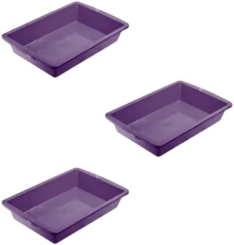 CAT CIRCUS Large Cat Litter Tray –Litter Box Tray for Large Cats & Kittens – Non-Slip, Easy Clean – Multi Cat Friendly-Durable Plastic Pet Toilet-Spacious-colour options available-Purple