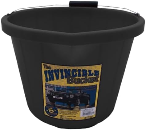 Black Color Airflow Heavy Duty Invincible Builders Bucket – 3 Gallon / 15 Litre – Strong Handle&Calibrated Markings – Multi-Purpose Mixing, Gardening,Farm&Construction Use