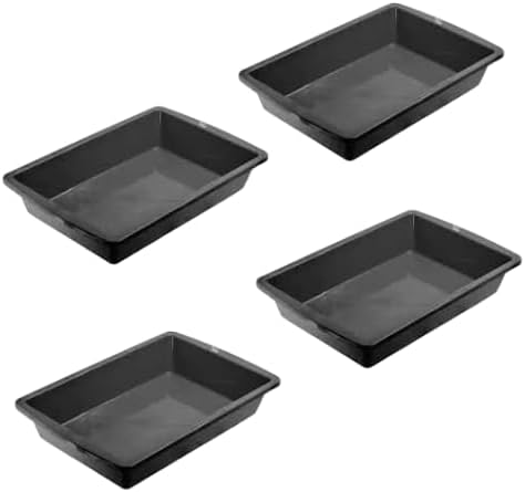 CAT CIRCUS Large Cat Litter Tray –Litter Box Tray for Large Cats & Kittens – Non-Slip, Easy Clean – Multi Cat Friendly-Durable Plastic Pet Toilet-Spacious-colour options available -Black