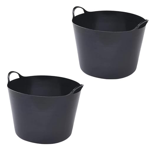 26 Litre Plastic Flexi Tub Heavy-Duty Flexible Storage Bucket (Black) – Large Multi-Purpose Round Container for Garden, Laundry, and Home Use – Durable Plastic Tub