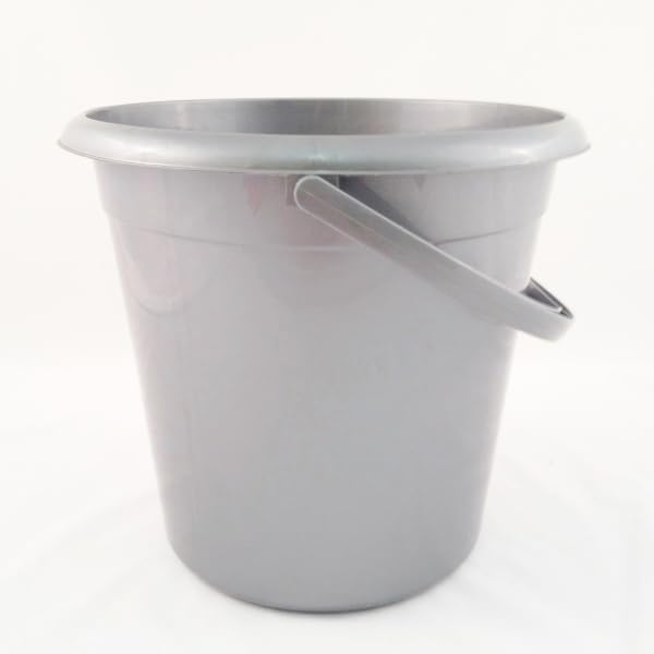 10 Litre Polypropylene Standard Plastic Bucket – Heavy-Duty Domestic Utility Bucket with Handle – Durable, Lightweight & Multipurpose for Home, Cleaning, Gardening & More