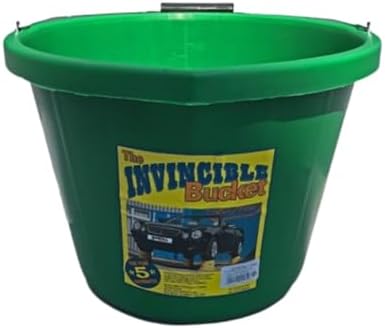 Green Color Airflow Heavy Duty Invincible Builders Bucket–3 Gallon/ 15 Liter–Strong Handle & Calibrated Markings– Multi-Purpose Mixing, Gardening ,Farm & Construction Use