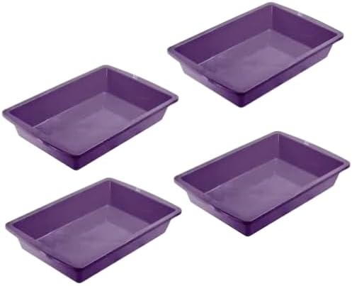 CAT CIRCUS Large Cat Litter Tray –Litter Box Tray for Large Cats & Kittens – Non-Slip, Easy Clean – Multi Cat Friendly-Durable Plastic Pet Toilet-Spacious-colour options available-Purple