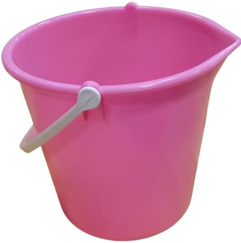 2 Gallon (10L) Colour-Coded Builders Bucket with Pourer – Durable Plastic General Purpose Bucket with Calibrated Scale & Gripper Handle – Easy to Clean