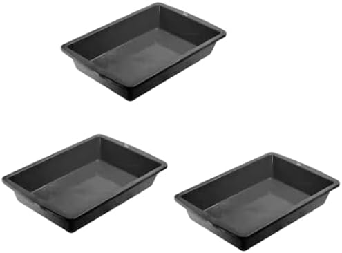 CAT CIRCUS Large Cat Litter Tray –Litter Box Tray for Large Cats & Kittens – Non-Slip, Easy Clean – Multi Cat Friendly-Durable Plastic Pet Toilet-Spacious-colour options available -Black