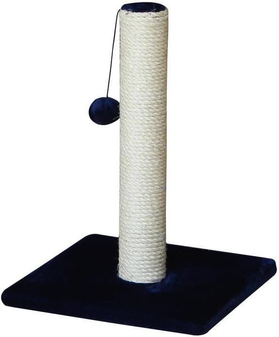 Cat Scratcher Post – 47cm Durable Sisal Claw Tower with Soft Carpet Base – Stable Vertical Post for Healthy Scratching – Sleek Black , Blue , or Grey – Space-Saving Scratch Pole for Kittens