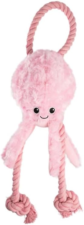 Dog Life Zero Waste Octopus Dog Toy – 43cm Plush Sea Creature Companion – Eco-Friendly Squeaky Chew Pal – Recycled Fabric Pet Playmate for Medium & Large Dogs – Colourful Lightweight