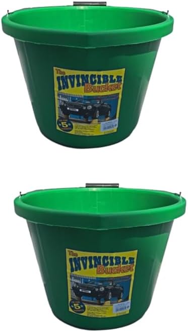 Green Color Airflow Heavy Duty Invincible Builders Bucket–3 Gallon/ 15 Liter–Strong Handle & Calibrated Markings– Multi-Purpose Mixing, Gardening ,Farm & Construction Use