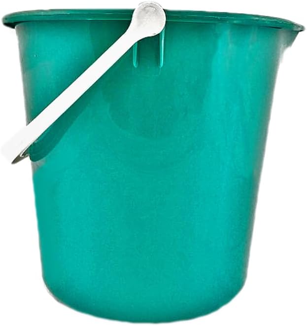 2 Gallon (10L) Colour-Coded Builders Bucket with Pourer – Durable Plastic General Purpose Bucket with Calibrated Scale & Gripper Handle – Easy to Clean