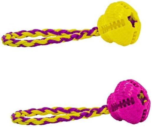 Dog & Puppy Life Chase and Fling  Treat Toys – Durable TPR Dog Ball & Dummy Chew Toys – Interactive Treat Dispensing Toys for Puppies & Dogs – Tough Training, Active Play & Outdoor Exercise Toys