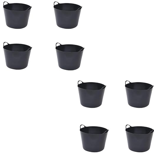 26 Litre Plastic Flexi Tub Heavy-Duty Flexible Storage Bucket (Black) – Large Multi-Purpose Round Container for Garden, Laundry, and Home Use – Durable Plastic Tub