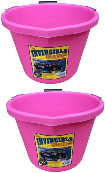 Pink Color Airflow Heavy Duty Invincible Builders Bucket – 3 Gallon/15 Liter – Strong Handle & Calibrated Markings – Multi-Purpose Mixing, Gardening, Farm & Construction Use