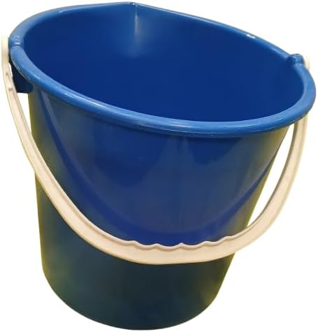 2 Gallon (10L) Colour-Coded Builders Bucket with Pourer – Durable Plastic General Purpose Bucket with Calibrated Scale & Gripper Handle – Easy to Clean