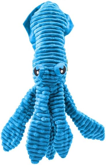 Dog Life Squeaky Squid Soft Plush Dog Toy – 40cm Crinkle & Squeak Pet Toy – Soft Durable Plush – Engaging Textures – Fun for Small to Extra-Large Dogs and Puppies