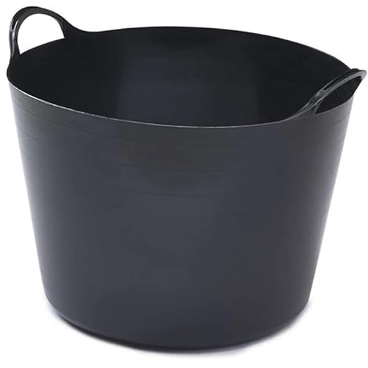26 Litre Plastic Flexi Tub Heavy-Duty Flexible Storage Bucket (Black) – Large Multi-Purpose Round Container for Garden, Laundry, and Home Use – Durable Plastic Tub