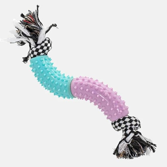 Puppy & Dog Pastel Fetch & Chew Bar – Interactive Rope Dog Toy for Tug-of-War, Fetch & Chewing – Teething Aid for Healthy Teeth & Gums – Durable, Safe, Colourful Puppy Toy for Play & Training