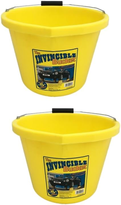 Yellow Color Airflow Heavy Duty Invincible Builders Bucket – 3 Gallon/15 Litre – Strong Handle&Calibrated Markings – Multi-Purpose Mixing, Gardening,Farm&Construction Use