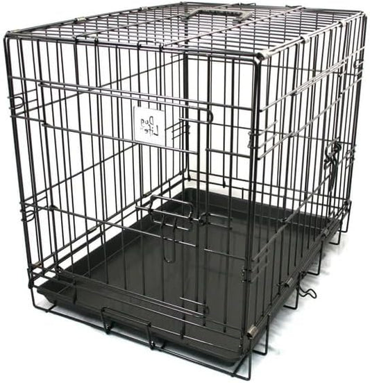 DOG CRATE – Heavy-Duty Folding Pet Kennel with Removable Tray & Divider – Indoor & Outdoor Use for Dogs Secure Latch, Rust-Resistant Frame – Travel Friendly – Black