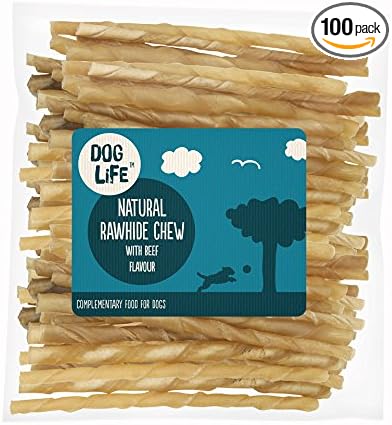 Dog Life Twists Rawhide, 5-Inch/7 to 8 mm, 100-Count