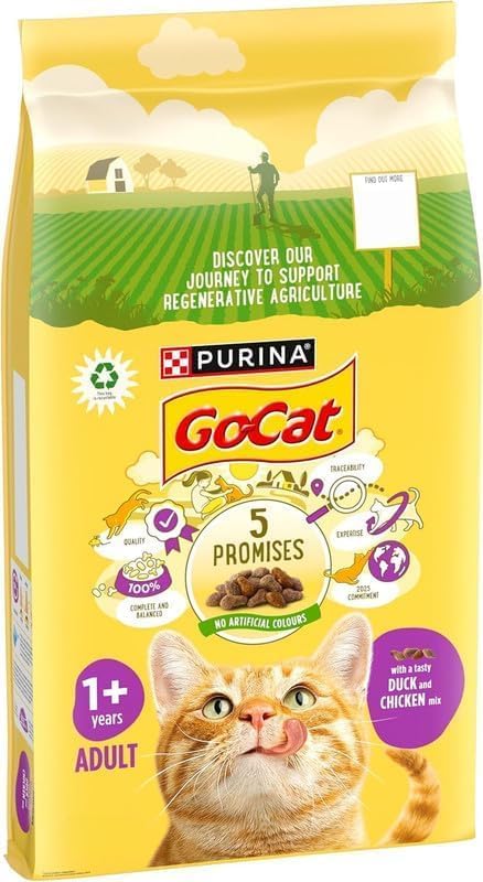 Go-Cat Adult Chicken & Duck Dry Cat Food – Complete Nutrition for Adult Cats – Supports Digestion, Teeth, Coat & Urinary Health – Sold Loose
