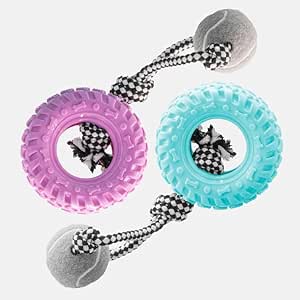 Puppy & Dog Pastel Fling & Chew Tyre – Durable Floating Dog Toy for Chewing, Tug-of-War & Fetch – Soft Pastel Colours – Water-Resistant Tire Toy – Interactive, Safe, Lightweight, Teething-Friendly