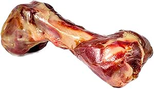 Mediterranean Salt Free Serrano Ham Bone for Dogs Long Lasting Chew Treat Air Dried Dog Bone Slow Roasted Single Ingredient Natural Dog Chew for Aggressive Chewers Medium Large Breed Dogs