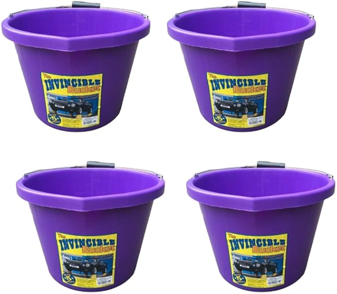 Purple color Airflow Heavy Duty Invincible Builders Bucket–3 Gallon / 15 Litre – Strong Handle & Calibrated Markings – Multi-Purpose Mixing, Gardening, Farm & Construction Use