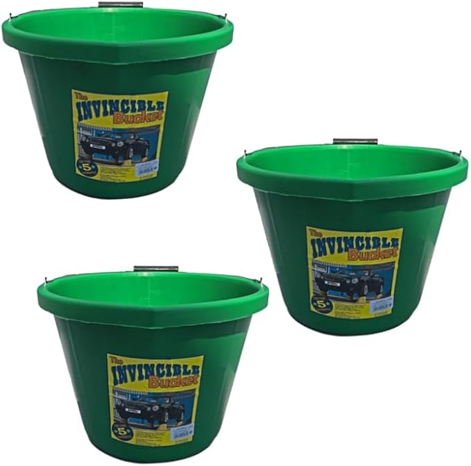 Green Color Airflow Heavy Duty Invincible Builders Bucket–3 Gallon/ 15 Liter–Strong Handle & Calibrated Markings– Multi-Purpose Mixing, Gardening ,Farm & Construction Use