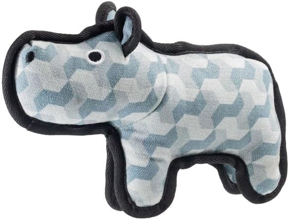 TUFFS Dog Toy – Extra Tough Grey Plush Squeaky Dog Toy for Aggressive Chewers – Durable Animal Chew Toy for Medium & Large Dogs – Reinforced Seams – Fun, Interactive Play & Training Toy