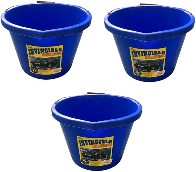Blue Color Airflow Heavy Duty Invincible Builders Bucket – 3 Gallon/15 Liter – Strong Handle & Calibrated Markings – Multi-Purpose Mixing, Gardening, Farm & Construction Use