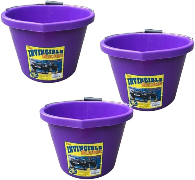 Purple color Airflow Heavy Duty Invincible Builders Bucket–3 Gallon / 15 Litre – Strong Handle & Calibrated Markings – Multi-Purpose Mixing, Gardening, Farm & Construction Use
