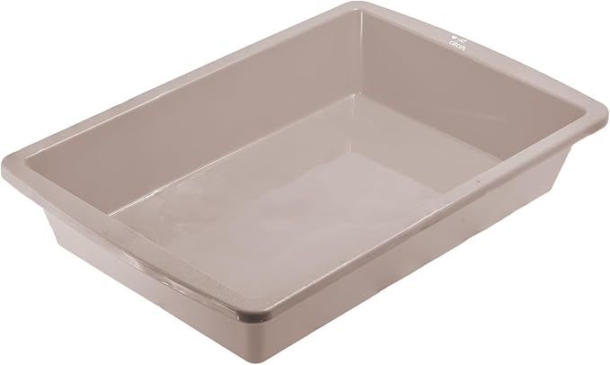CAT CIRCUS Large Cat Litter Tray –Litter Box Tray for Large Cats & Kittens – Non-Slip, Easy Clean – Multi Cat Friendly-Durable Plastic Pet Toilet-Spacious-colour options available-grey