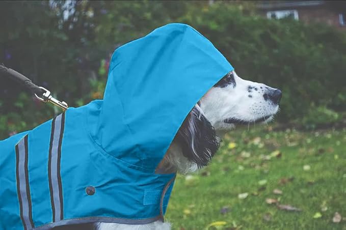 Sotnos Dog Raincoat with Removable Fleece Lining – Waterproof & Windproof Dog Jacket– Adjustable, Comfortable, Reflective for All Weather Protection- Blue